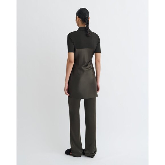 Nanushka Heceta Mesh Jersey & Slip Satin Fabric Blocked Mini Dress - Picture 9 of 12